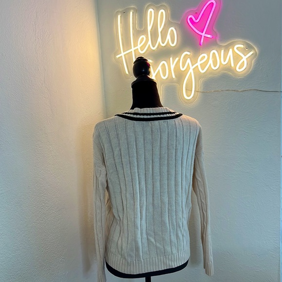 Hooked Up Cream Sweater S/P - Picture 4 of 8